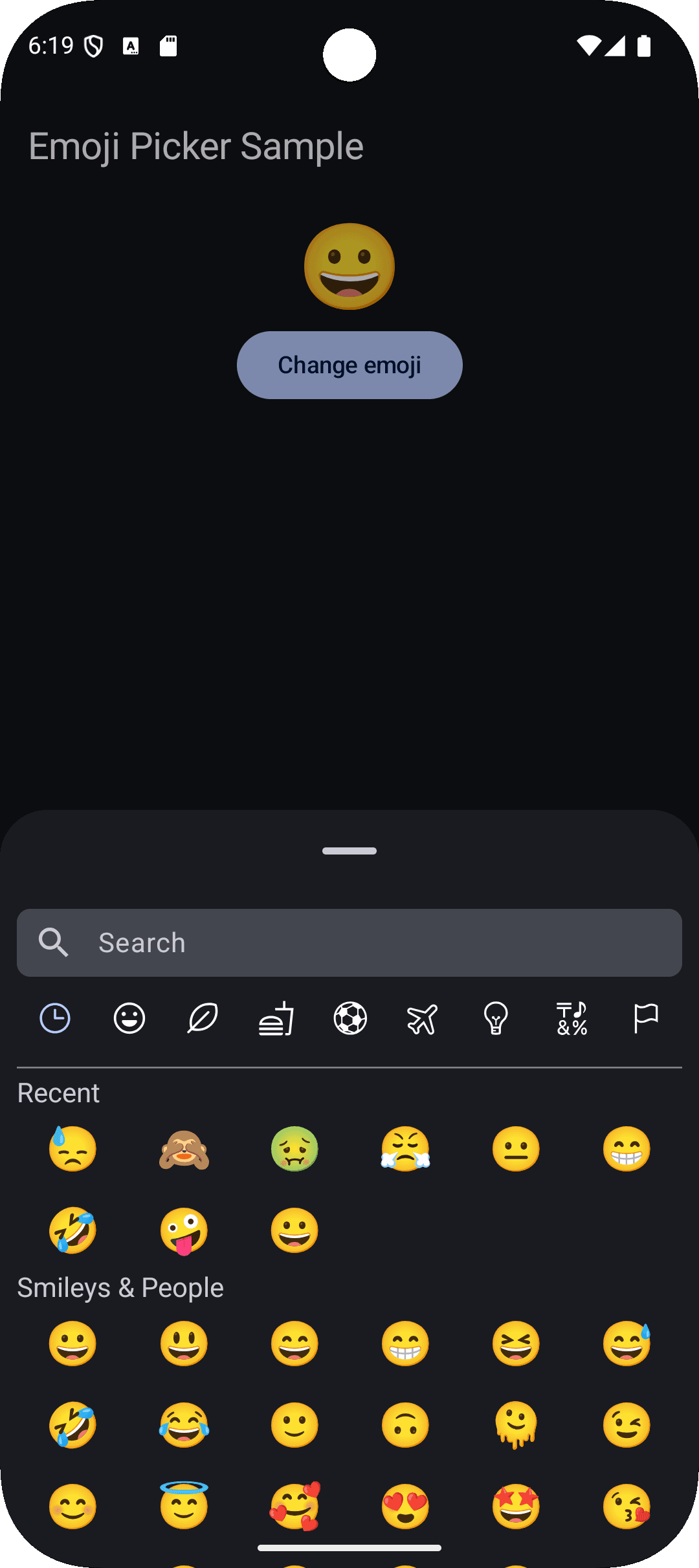 Compose Emoji Picker in dark mode